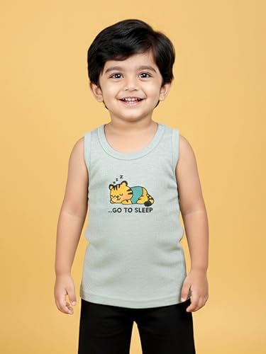 Image of KiddoPanti Boys 100% Cotton Rib Vest Pack of 3
