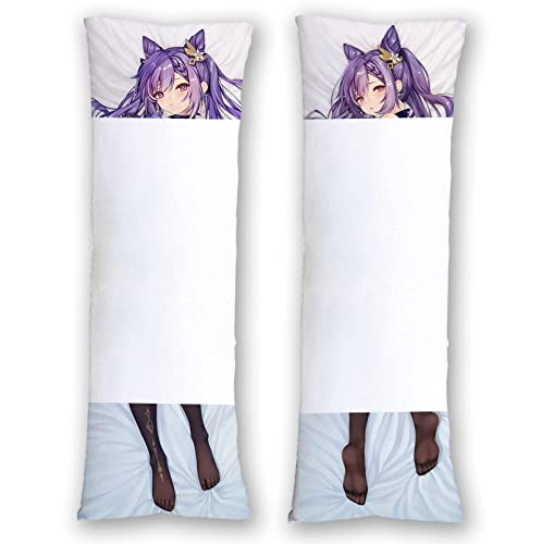 Keqing Body Pillow (Special Ver.) Cover Case Hugging Soft Genshin Impact Double-Sided Printed Waifu Girl Dakimakura 59" x 20" Uncensored
