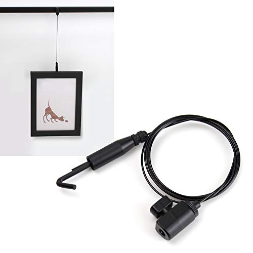 KOTECH Korea Black Picture Frame Hook Wire 40"(1M) for Wall Rail, Stainless Steel Picture Hanging System, Gallery Art Photo Frame Wire Hanger, Made in Korea