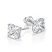 NYC Sterling Unisex Princess Cubic Zirconia Screw Back Stud Earring 3 to 8 MM (8MM)