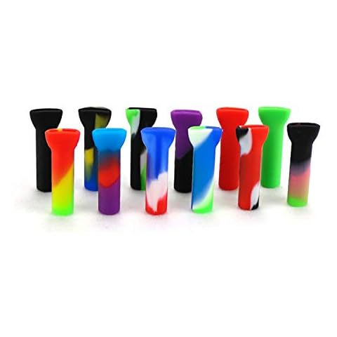 Reusable Silicone Cigarette Holder, Small Multi-Colors Flat Mouth Rolling Filter Adapter Tips for Pre Rolled Cones, 1.29 * 0.31 inch, 10 Pack Cover