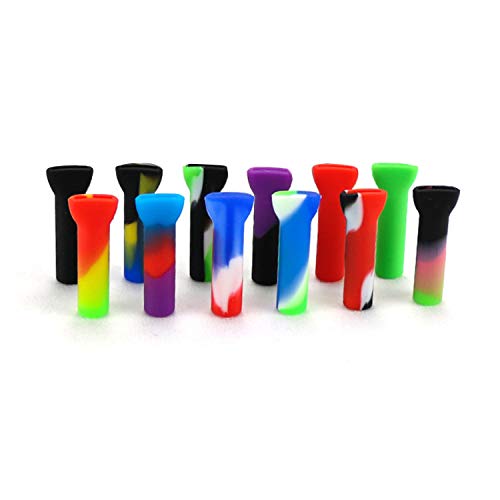 Reusable Silicone Cigarette Holder, Small Multi-Colors Flat Mouth Rolling Filter Adapter Tips for Pre Rolled Cones, 1.29 * 0.31 inch, 10 Pack