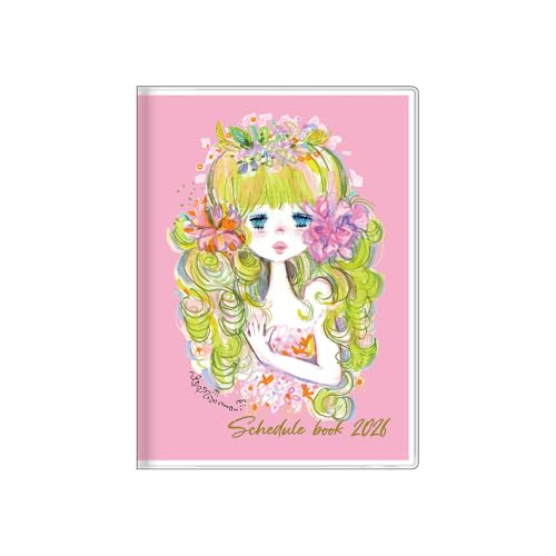 Amazon.co.jp: サンスター文具 水森亜土 手帳 2026年 週間 B6 ピンク