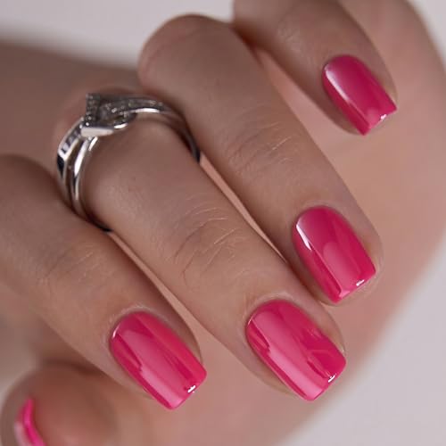 Image of CurvLife Soft Gel Square Press-On Nails Short, Reusable Fake Nails with Glue & Adhesive Tabs, 32PCS 16Size Salon-Quality Stick-On Nails for At-Home Manicure (Blush Mirror)