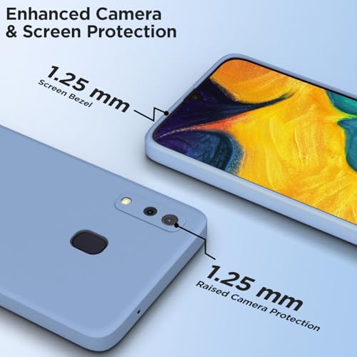 Image of Outlouders Back Cover for Samsung Galaxy A20 / A30 / M10s | Camera Protection | Durable Soft Matte Silicone Bumper Case (Aqua Blue)