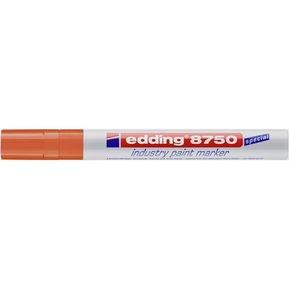 8750 industry paint marker - orange - 1 pen - round nib 2-4 mm - paint marker for writing on dusty, slightly oily surfaces, tyres, metal, glass and wood - permanent, waterproof
