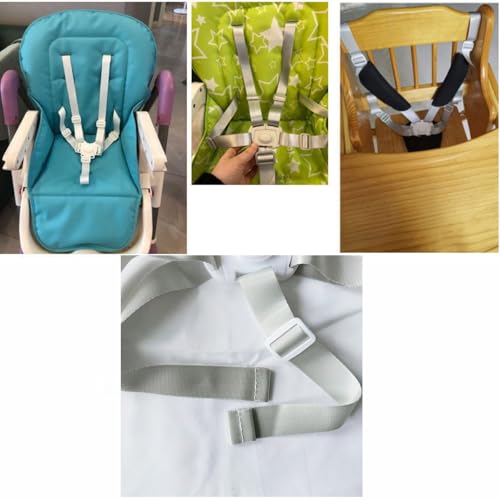 Image of High Chair Straps Replacement,Universal 5 Point High Chair Harness Straps Adjustable Sturdy Safety Strap Belt (Grey)