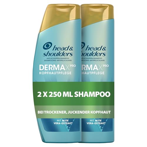 head & shoulders DERMAXPRO Beruhigend Anti-Schuppen Shampoo & Kopfhautpflege bei trockener, juckender Kopfhaut (verbunden mit Schuppen), 2x250 ml