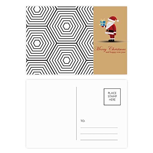 Cartes postales Père Noël Hexagon Line | Lot de 20 cartes de vœux illustrées