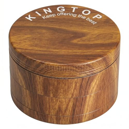 KINGTOP Grinder, Large 3' Spice Grinder (Wood Grain Brown)