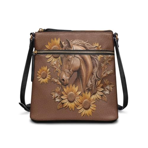 Lotusorchid Shoulder Purse Hobo Tote Handbag, Leather Crossbody Shoulder Bag with Adjustable Strap for Women