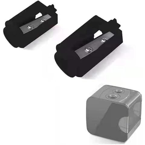 Electric Pencil Sharpener Blades, JIJICZ Sk5 Spare Replacement Blade for Electronic Sharpeners,6-8mm and 8-12mm, Black Cover