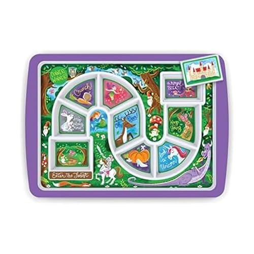 Genuine Fred DINNER WINNER, Enchanted Forest Kid's Dinner Tray - Award Winning - Picky Eater Solutions for Kids and Toddlers - Fun Mealtime - Divided Sections - Interactive Design - Dishwasher Safe