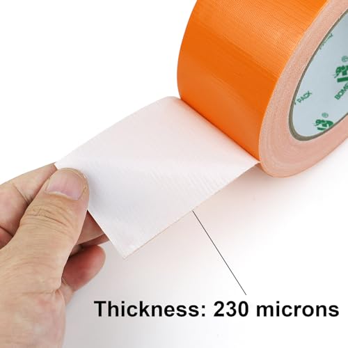Image of BOMEI PACK Orange 2inch x 20yds Sticky Duct Tape Heavy Duty Strong Industrial Color Duct Tapeor Packing and Repairing 5 Pack