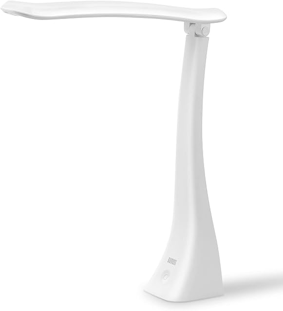 August LEC210 - LED Lamp with Adjustable Brightness and Rechargeable Battery - USB Desk Light with 24 LED Bulbs - Touch Sensitive Control - White