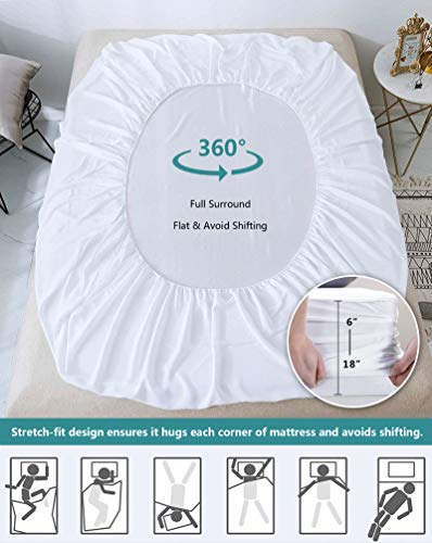 2 Pack Mattress Protector King Waterproof Mattress Cover King Size Mattress Pad Cover Breathable Noiseless Deep Pocket Bed Cover For 6-18" Mattress Pad - Soft Washable Vinyl Free (King, 2 Pack) #TOP4