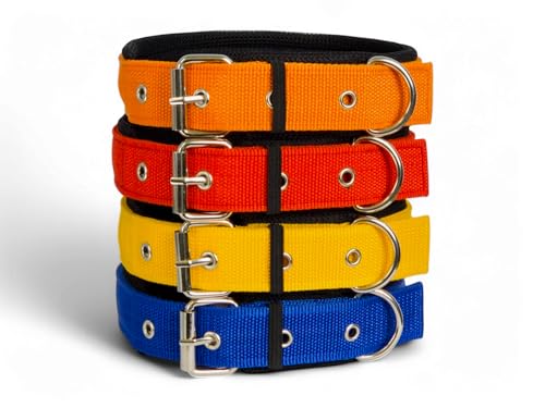 Image of Dog Collar for Large Dogs, Soft Padded Dog Belt Neck Collar, Dog Belt for Large Dogs Labrador, Golden Retriever, Pitbull, German Shepherd, Husky, Doberman (Yellow, L)