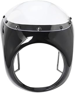 Alerón Aerodinámico Parabrisas Delantero Universal para Motocicleta Color Rojo y Blanco de 7 Pulgadas (165 a 18 cm) Estilo Retro.