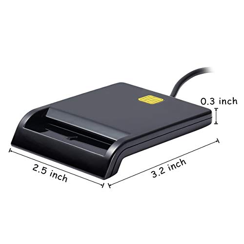 USB Smart Card Reader DOD Military Access CAC Card Reader ID Card/CAC/SD/Micro SD(TF)/SIM/IC Bank Card Reader,Compatible with Windows XP/Vista/7/8/10, Mac OS 10.6-10.10 and Linux. (Small)