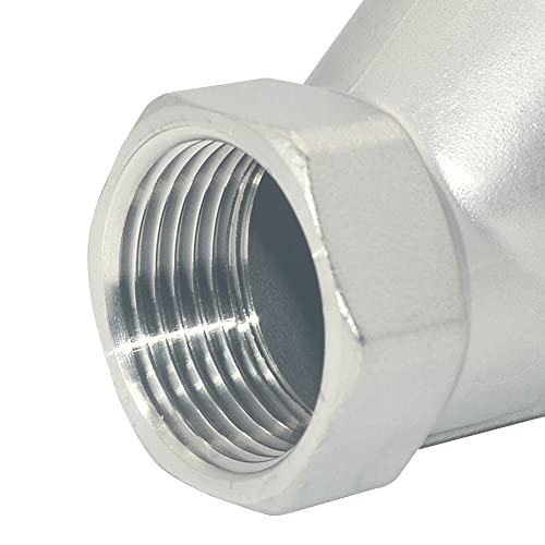 Image of 1 inch WYE Strainer Mesh Filter Valve,800WOG Y-Spring NPT Female Check Valve,Stainless Steel SS316 CF8M