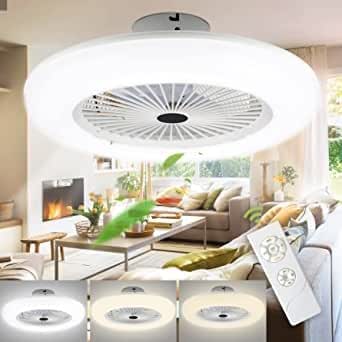 Ventilatore A Soffitto Con Luce LED 80W Dimmerabile E Telecomando - 3 Velocità, 48cm, Per Camera Letto (Rosa) - 4