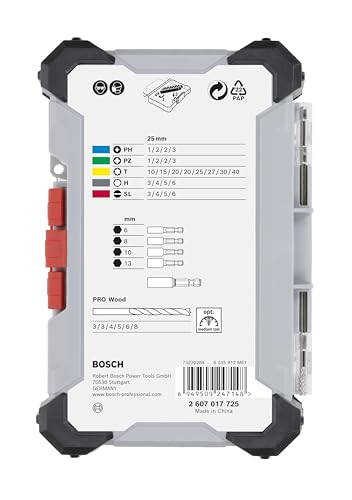 Bosch 35x Extra Hard Schrauberbit‑ und PRO Wood Bohrer-Set, Aufsteller, 35‑ – Ansicht 3