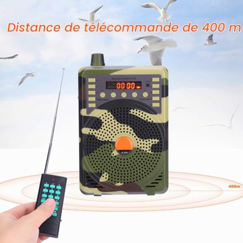 Fupei Haut-Parleur leurre d'oiseau, Haut-Parleur Mini Affichage Efficace Application Large 400 m Télécommande pour la Chasse en Plein(Prise européenne) – vue 2