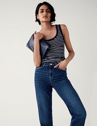 Image of Marks & Spencer Womens Light Wash High Rise Boyfriend Fit Jeans