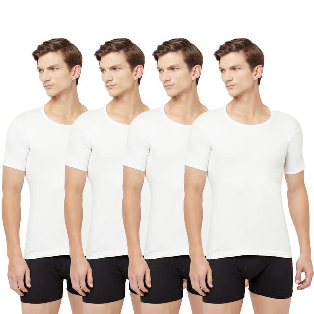 t t Men Interlock Vest Half Sleev White-picture-31