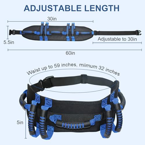 Gait Belt with 7 Handles for Seniors & Caregivers - 5” Wide Transfer Belt for Elderly, Bariatric & Disabled | Adjustable 30-50 Inch, Quick-Release Buckle | Heavy Duty Support for Home Care by WSDKNS - Image 6