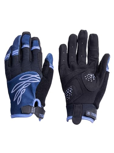 Terry Cycling Vista Mountain Bike Gloves for Women Full Finger Abrasion Resistant Protective - Black Iris, Small