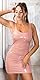 Koucla Kleid Wetlook Lederlook Lack Optik Minikleid Gogo (Altrosa, S)