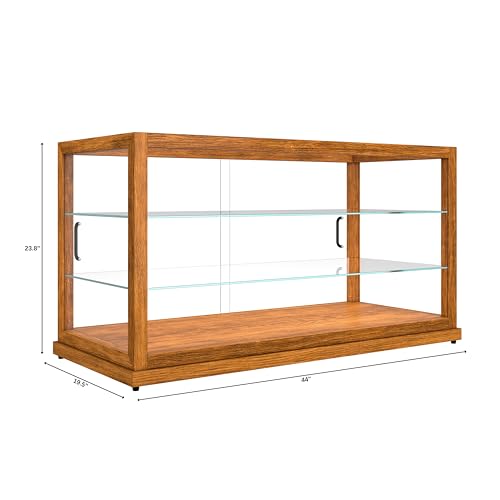 Image of KoolMore 44 in. Horizontal Light Wood Countertop Dry Bakery Display Case, Large Bread, Pastry and Dessert Display with Tempered Glass