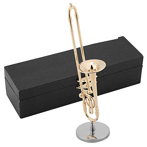 Modèle d´Instrument de Musique Miniature Ornements musicaux Trombone de nouveauté avec Fermoir en métal Taille 6.3 x 1.6 x 1.6 in. Gifts