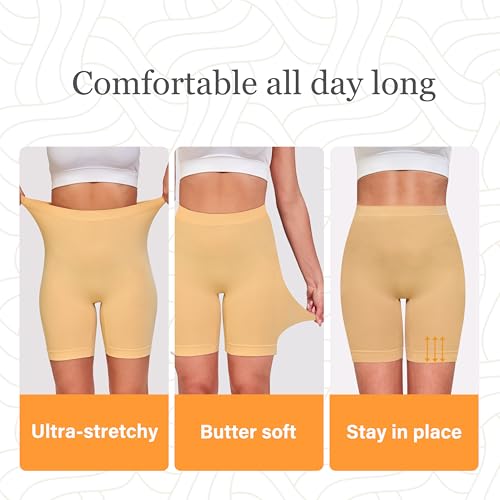 Image of Slip Shorts for Women Under Dresses Anti Chafing Boyshorts Seamless Smooth Shorts