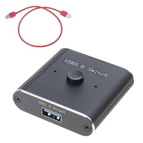 Ljmyy Commutateur bidirectionnel USB 3.0 2 en 1 sortie ou 1 entrée 2 sorties pour partager des périphériques USB tels que l'imprimante, le clavier et la souris. Commutateur bidirectionnel