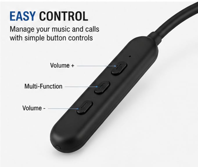 Image of Neckband Bluetooth Headphones with 30 Hours Playtime ML-B213
