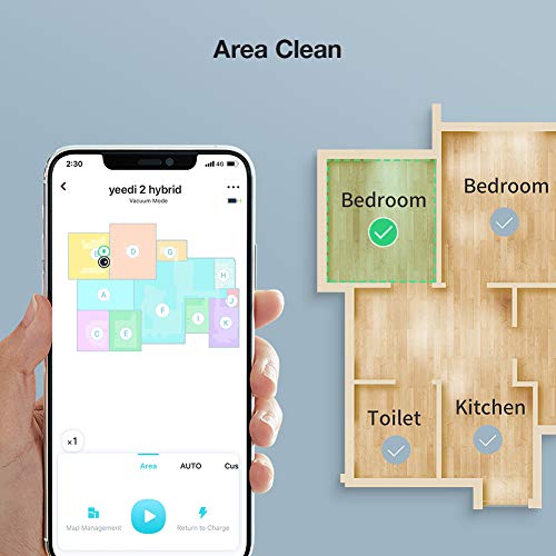 yeedi 2 hybrid robotstofzuiger met dweilfunctie, Visual-SLAM-navigatie, 2500 Pa zuigvermogen, ruimtekaart, 200 minuten… - Image 8