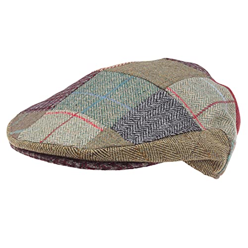Celtic Weave Patch Tweed Flat Cap for Men and Women Hand Crafted Mens Flat Cap, Similar to Harris Tweed, Also Known as Irish Flat Hats for Men, Scally Cap for Men, Driving Cap, Ivy Cap, Newsboy Hat