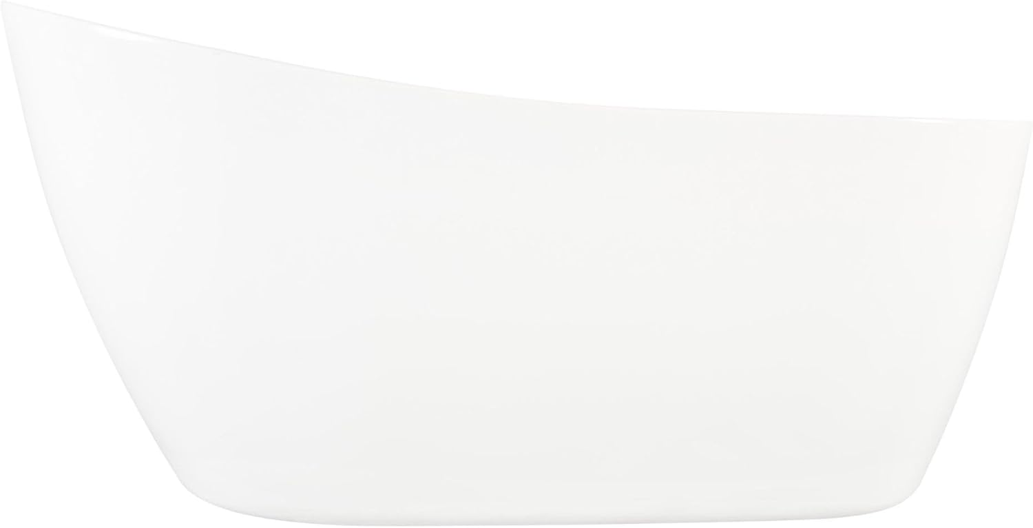 Signature Hardware 925387-66-I Sheba 66" Acrylic Soaking Slipper Freestanding Tub with Integrated Drain and Overflow and Foam Insulation - White