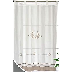 Cortina 150X150 Foren Tex - Cortina, Visillo de Cocina, (M-1044), 150 x 150 cm, Bordada