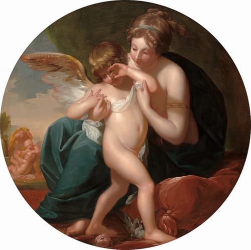 Tableau Cupidon piqué par Benjamin West pour décorer un grand mur vide