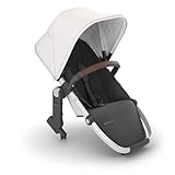 UPPAbaby RumbleSeat V2+ Second Lower Seat/Compatible with Vista V2 and Vista V3 / Adapters, Bumper Bar, Bug Shield Included/Bryce (White Marl/Silver Frame/Chestnut Leather)