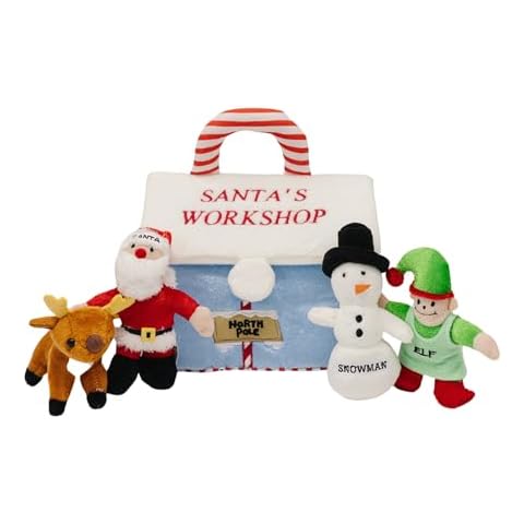 Genius Baby Toys My First Christmas Toy for Baby ft 5 Piece playset (Santa Claus, Snowman, Reindeer, Elf in Santa's Workshop) Cover