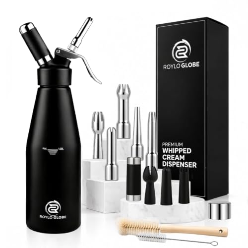 ROYLO GLOBE Professional 1000 ml Aluminum Whipped Cream Dispenser,Maker