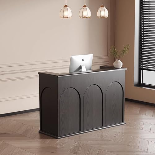 BK&MF 受付カウンター 木製 カウンターテーブル引き出し付き 大空間企業フロントデスク 組み立てが簡単 耐摩耗性 多機能 大容量収納 幅80-180cm お店 美容室 アパレルショップ 会社フロント,B,120x50x100cm(47x20x39inc