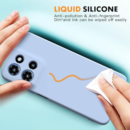 Image of DIZORO Microfiber Candy Case for Motorola Edge 60 Pro 5G Smooth Touch Cushion Liquid Soft Silicone Gel Rubber Phone Cases Non-Slip Full Body Protective Shockproof Back Cover - Carolina, Blue