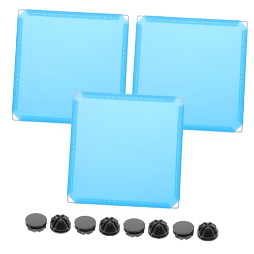 Gadpiparty 3個 猫用トイレプライバシーカバー キット 猫フィーダー ライナー 猫忌避剤 ゴミすくい ペットアクセサリー 猫砂受けの囲い 猫トイレの囲い ppプラスチック樹脂 Sky-blue