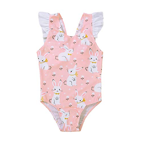 milkcha Girls Swimsuits,Toddler Kids Baby Girls Bunny Print One-Piece Swimwear Swimsuit Beachwear