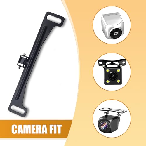 Image of 1 PC Car Rear View Camera License Plate Holder, 7 inch Long Metal Durable Waterproof Installation Tool for 0.51 inch Camera, Stable and Anti-Shake Driving Recorder Stand, Universal for Cars (Black)